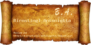 Birnstingl Antonietta névjegykártya